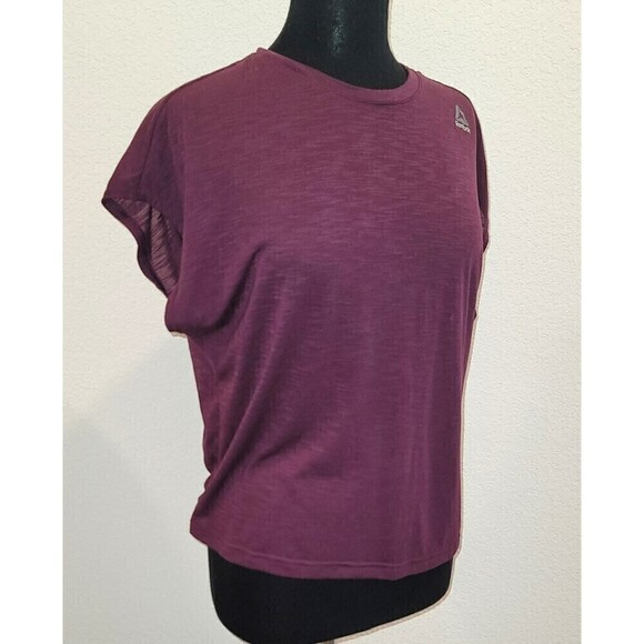 Reebok Burnout Burgundy Workout Low Waist T-Shirt Size L - Picture 2 of 8